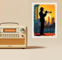 Quadro Decorativo Saxofonista Jazz - Silhueta 45x34cm Quadro Decorativo Saxofonista Jazz - Silhueta 45x34cm