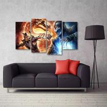 Quadro Decorativo Scorpion E Sub Zero Em Tecido 4 Peças 1