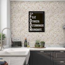 Quadro Decorativo Seja Feliz, Otimista, Determinado, Abundante 45x34cm Quadro Decorativo Seja Feliz, Otimista, Determinado, Abundante 45x34cm