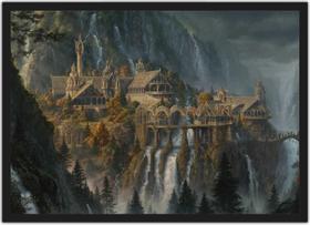 Quadro Decorativo Senhor Dos Anéis Valfenda Cinema Decorações Com Moldura G01 Quadro Decorativo Senhor Dos Anéis Valfenda Cinema Decorações Com Moldura G01