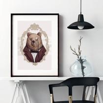 Quadro Decorativo Senhor Urso - 60X48Cm