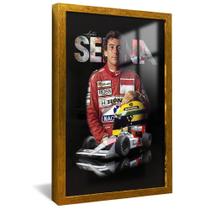 Quadro Decorativo Senna V2432 Moldura Dourada + Vidro 175x100cm