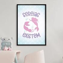 Quadro Decorativo Sereias Existem 24x18cm