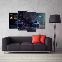 Quadro Decorativo Sherlock Holmes Mosaico Em Tecido 4 Peças Quadro Decorativo Sherlock Holmes Mosaico Em Tecido 4 Peças