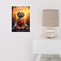 Quadro Decorativo Shih Tzu Meditando 24x18cm