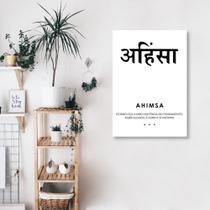 Quadro Decorativo Significado Sanscrito, Ahimsa Sem Moldura - Casa do Arquiteto