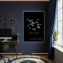 Quadro Decorativo Signo De Sagitário 70x50cm Mold Branca