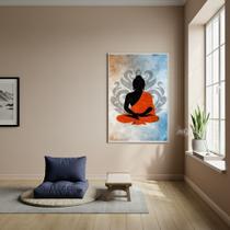 Quadro Decorativo Silhueta Buda Meditando - 70x50cm