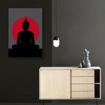 Quadro Decorativo Silhueta Buda Meditando Sem Moldura