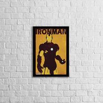 Quadro Decorativo Silhueta Iron Man 33x24cm - com vidro