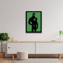 Quadro Decorativo Silhueta Lanterna Verde 45x34cm