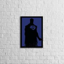 Quadro Decorativo Silhueta Super Man 24x18cm - com vidro