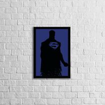 Quadro Decorativo Silhueta Super Man 33x24cm - com vidro