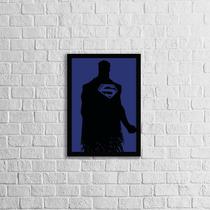 Quadro Decorativo Silhueta Super Man 45x34cm - com vidro