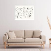 Quadro Decorativo Silhuetas Mulheres Abstrato - 50x70cm