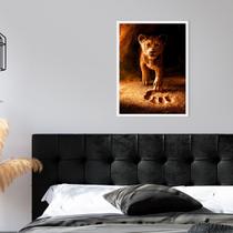 Quadro Decorativo Simba Moldura Branca Quadro Decorativo Simba Moldura Branca