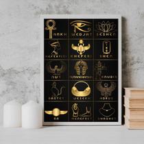 Quadro Decorativo Símbolos Egípcios 33x24cm - Quadros On-line