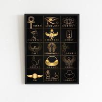 Quadro Decorativo Símbolos Egípcios 33X24CmVidro Preta Quadro Decorativo Símbolos Egípcios 33X24CmVidro Preta