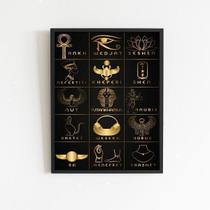 Quadro Decorativo Símbolos Egípcios 45X34Cm Preta Quadro Decorativo Símbolos Egípcios 45X34Cm Preta