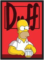 Quadro Decorativo Simpsons Homer Cerveja Nerd Geek Decorações Com Moldura