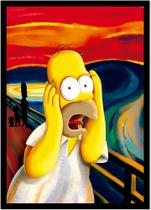Quadro Decorativo Simpsons O Grito Sátira Homer Anime Humor Com Moldura RC003