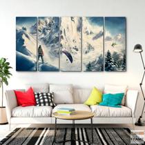Quadro Decorativo - Snowboard -Tela em Tecido 5 peças