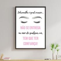 Quadro Decorativo Sobrancelha É Igual Coração - Salão 34x23