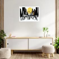 Quadro Decorativo Sol Cidade P&B - 50x70cm