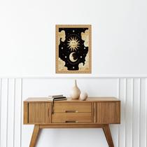 Quadro Decorativo Sol e Lua 24x18cm - com vidro