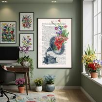 Quadro Decorativo Som Das Flores 70x50cm Mold Branca Quadro Decorativo Som Das Flores 70x50cm Mold Branca