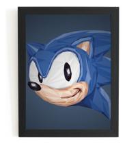 Quadro Decorativo Sonic Game Arte Poster Moldurado