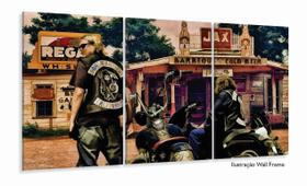 Quadro Decorativo Sons Of Anarchy Artístico Tecido 120x60 3 peças