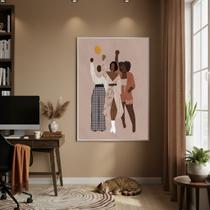 Quadro Decorativo Sororidade Negra 70x50cm Mold Branca