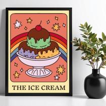 Quadro Decorativo Sorvete - Carta Tarot 45x34cm - com vidro Quadro Decorativo Sorvete - Carta Tarot 45x34cm - com vidro