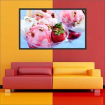 Quadro Decorativo Sorveterias Sorvete Gourmet Com Moldura TT07