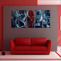 Quadro Decorativo Spider Man Homem Aranha Mosaico 5 Peças - Vital Quadros Do Brasil