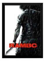 Quadro Decorativo Stallone Rambo Poster Moldurado