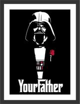 Quadro Decorativo Star Wars Darth Vader Geek Quartos Salas Decorações Com Moldura