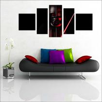 Quadro Decorativo Star Wars Darth Vader Mosaico 5 Peças GG4 Quadro Decorativo Star Wars Darth Vader Mosaico 5 Peças GG4