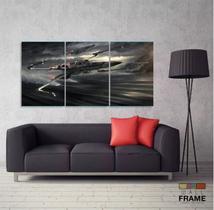 Quadro Decorativo Star Wars H 3 peças 120x60 cm em tecido Quadro Decorativo Star Wars H 3 peças 120x60 cm em tecido