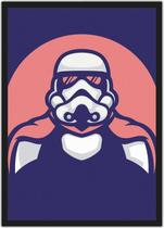 Quadro Decorativo Star Wars Stormtrooper Super Heróis Nerd Geek Decorações Com Moldura