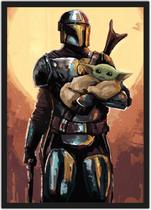 Quadro Decorativo Star Wars The Mandalorian Super Heróis Nerd Geek Decorações Com Moldura - Vital Quadros