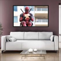 Quadro Decorativo Super Heróis Deadpool Com Moldura