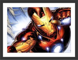 Quadro Decorativo Super Heróis Homem De Ferro Decorações Com Moldura Quadro Decorativo Super Heróis Homem De Ferro Decorações Com Moldura