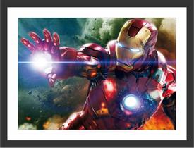 Quadro Decorativo Super Heróis Homem De Ferro Decorações Com Moldura