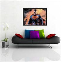 Quadro Decorativo Super Heróis Superman Com Moldura