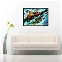 Quadro Decorativo Super Heróis Superman Com Moldura