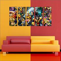 Quadro Decorativo Super Heróis X-MEN Mosaico 5 Peças GG10