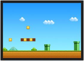 Quadro Decorativo Super Mário World Com Moldura