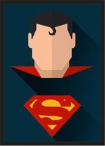 Quadro Decorativo Superman Heróis Geek Decorações Com Moldura G06